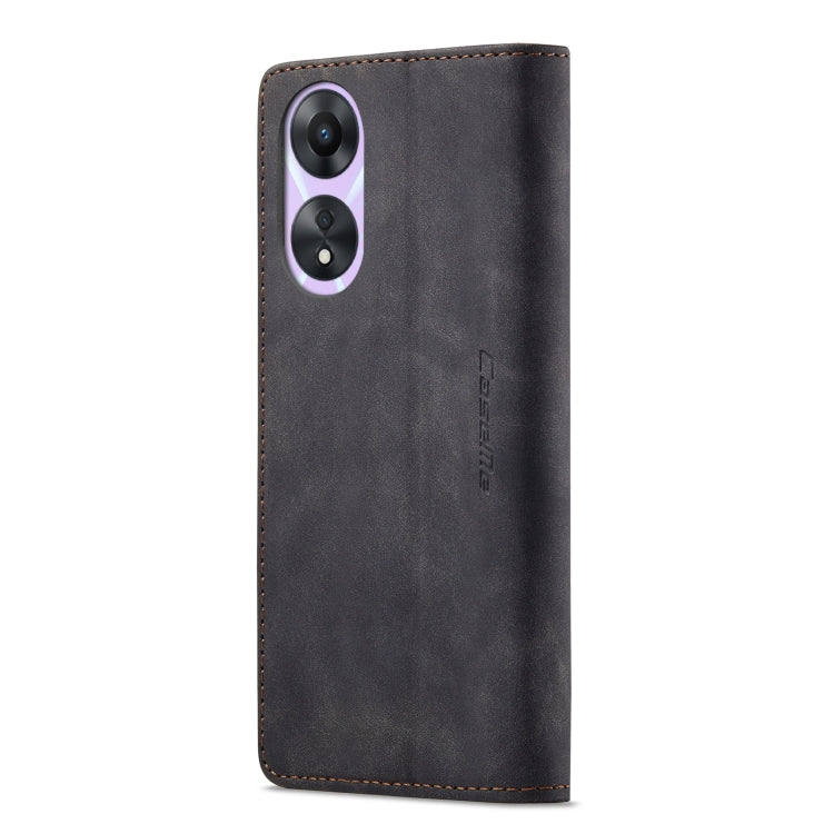 Pour OPPO A58 5G / A58X 5G Coque de téléphone en cuir à rabat horizontal multifonctionnel CaseMe 013 (noir)