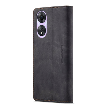 Pour OPPO A58 5G / A58X 5G Coque de téléphone en cuir à rabat horizontal multifonctionnel CaseMe 013 (noir)