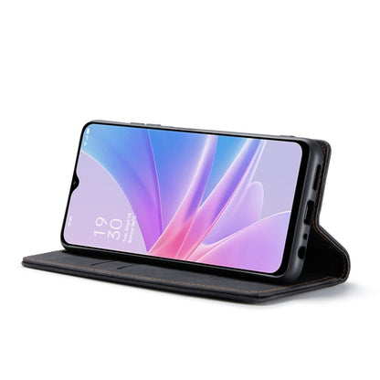 Pour OPPO A58 5G / A58X 5G Coque de téléphone en cuir à rabat horizontal multifonctionnel CaseMe 013 (noir)