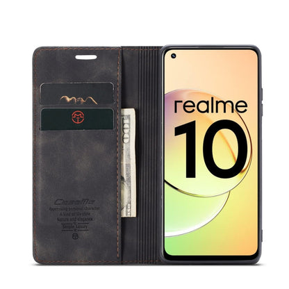 For Realme 10 4G CaseMe 013 Multifunctional Horizontal Flip Leather Phone Case(Black)
