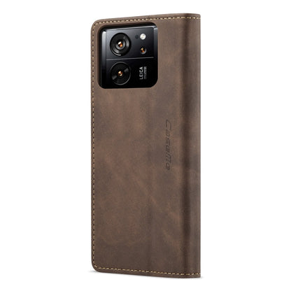 For Xiaomi 13T/13T Pro CaseMe 013 Multifunctional Horizontal Flip Leather Phone Case(Coffee)