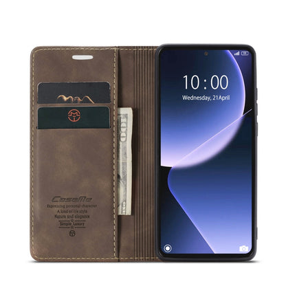 For Xiaomi 13T/13T Pro CaseMe 013 Multifunctional Horizontal Flip Leather Phone Case(Coffee)