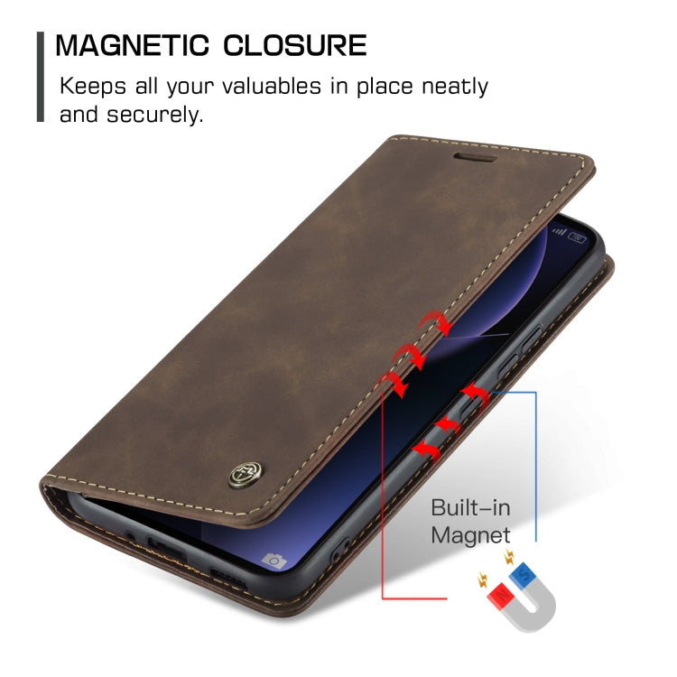 For Xiaomi 13T/13T Pro CaseMe 013 Multifunctional Horizontal Flip Leather Phone Case(Coffee)