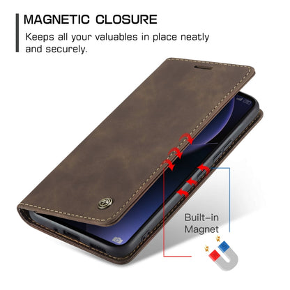 For Xiaomi 13T/13T Pro CaseMe 013 Multifunctional Horizontal Flip Leather Phone Case(Coffee)