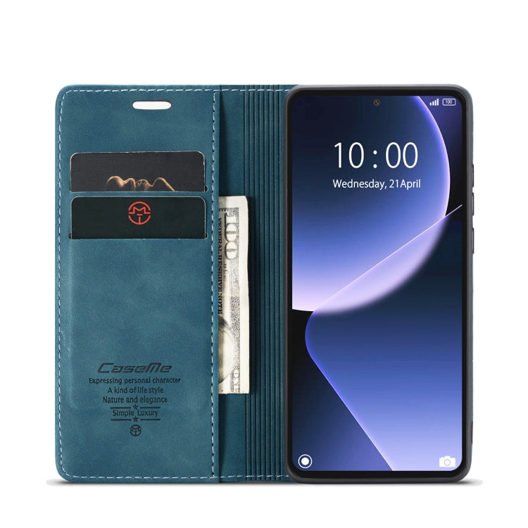 For Xiaomi 13T/13T Pro CaseMe 013 Multifunctional Horizontal Flip Leather Phone Case(Blue)