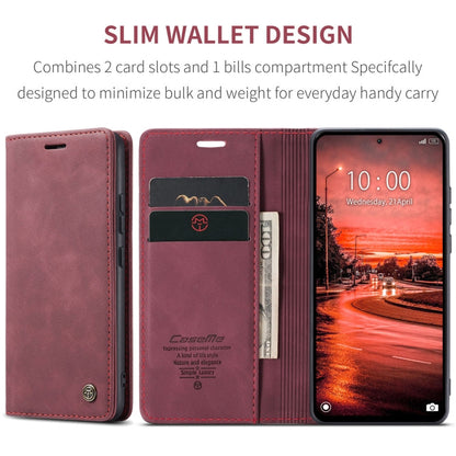 For Xiaomi Redmi Note 13 4G CaseMe 013 Multifunctional Horizontal Flip Leather Phone Case(Wine Red)