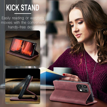 For Xiaomi Redmi Note 13 4G CaseMe 013 Multifunctional Horizontal Flip Leather Phone Case(Wine Red)