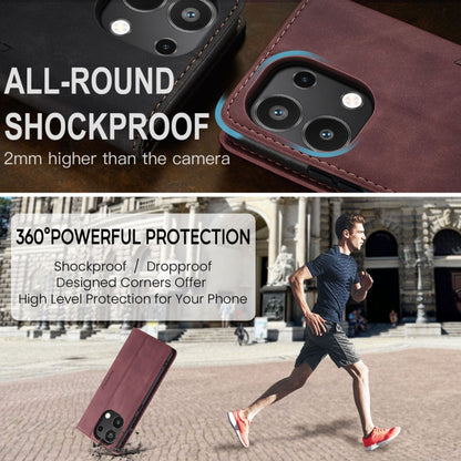 For Xiaomi Redmi Note 13 4G CaseMe 013 Multifunctional Horizontal Flip Leather Phone Case(Wine Red)