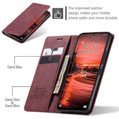 For Xiaomi Redmi Note 13 4G CaseMe 013 Multifunctional Horizontal Flip Leather Phone Case(Wine Red)