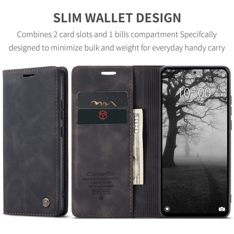 For Xiaomi Redmi Note 13 4G CaseMe 013 Multifunctional Horizontal Flip Leather Phone Case(Black)
