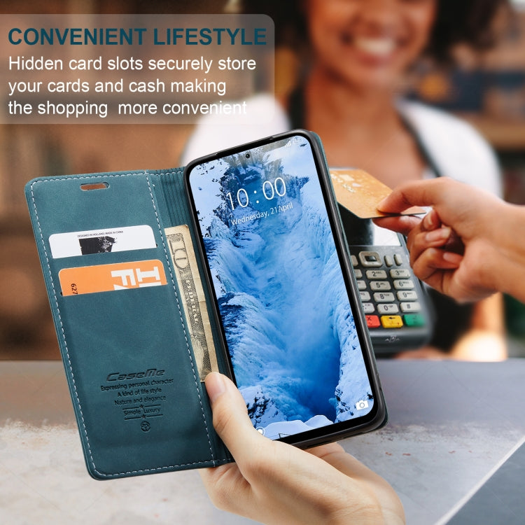 For Xiaomi Redmi Note 13 5G CaseMe 013 Multifunctional Horizontal Flip Leather Phone Case(Blue)