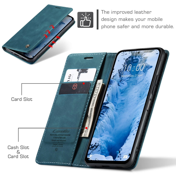 For Xiaomi Redmi Note 13 5G CaseMe 013 Multifunctional Horizontal Flip Leather Phone Case(Blue)