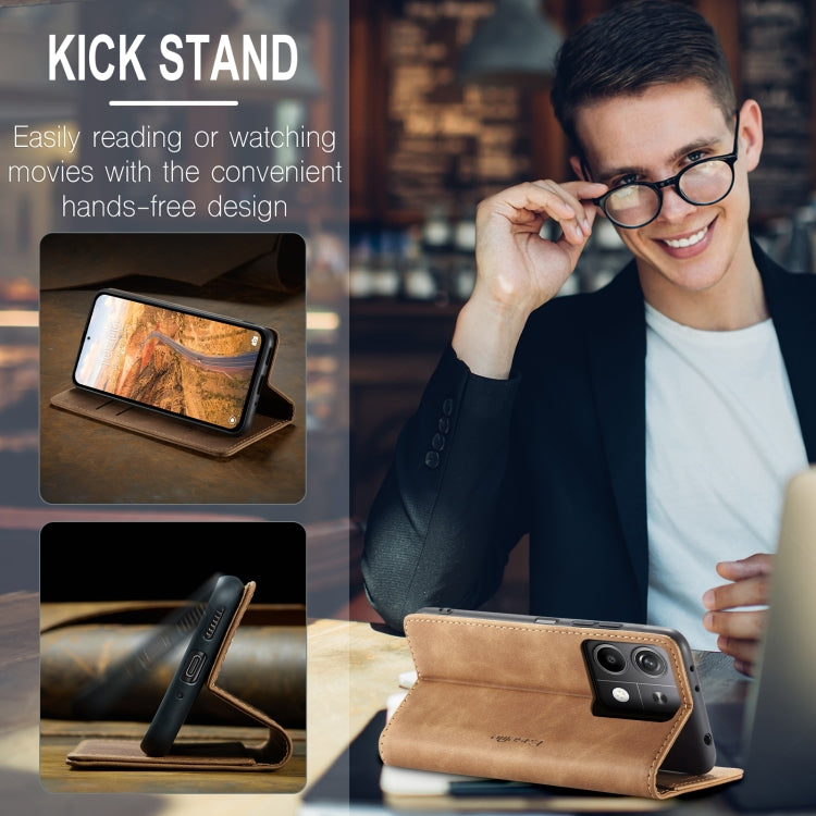 For Xiaomi Redmi Note 13 5G CaseMe 013 Multifunctional Horizontal Flip Leather Phone Case(Brown)