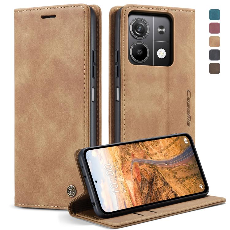For Xiaomi Redmi Note 13 5G CaseMe 013 Multifunctional Horizontal Flip Leather Phone Case(Brown)