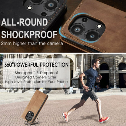 For Xiaomi Redmi Note 13 Pro 4G CaseMe 013 Multifunctional Horizontal Flip Leather Phone Case(Brown)