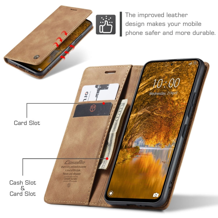 For Xiaomi Redmi Note 13 Pro 4G CaseMe 013 Multifunctional Horizontal Flip Leather Phone Case(Brown)