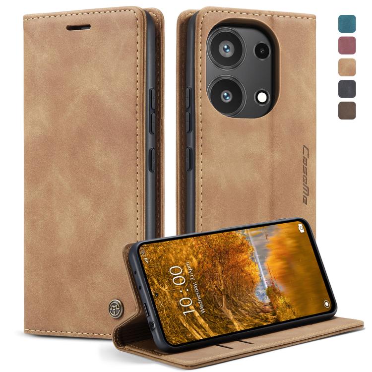 For Xiaomi Redmi Note 13 Pro 4G CaseMe 013 Multifunctional Horizontal Flip Leather Phone Case(Brown)