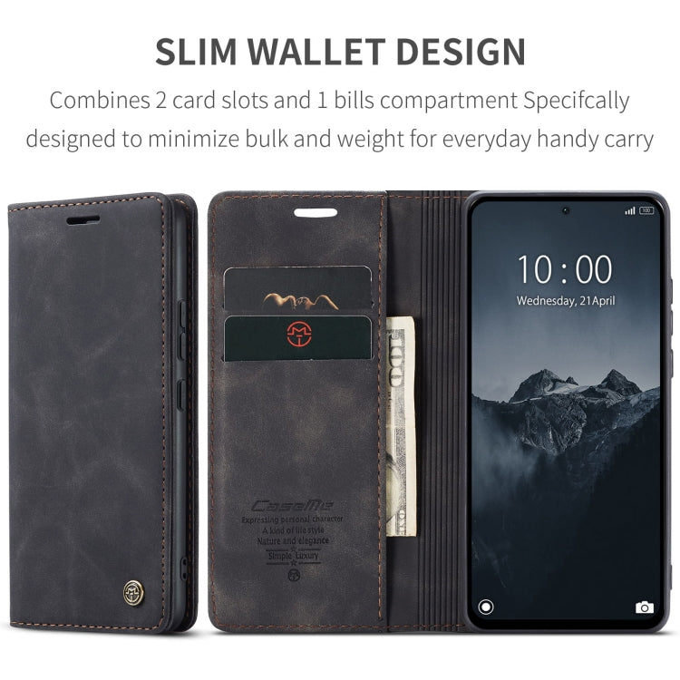For Xiaomi Redmi Note 13 Pro 4G CaseMe 013 Multifunctional Horizontal Flip Leather Phone Case(Black)