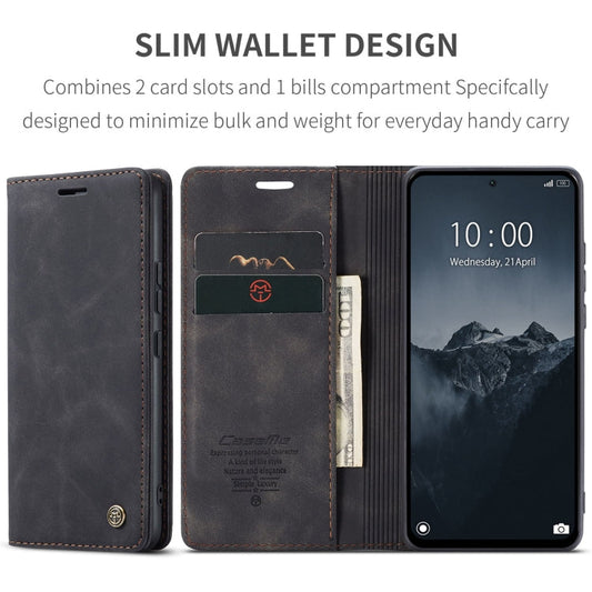 Pour Xiaomi Redmi Note 13 Pro 4G CaseMe 013 Étui de téléphone en cuir à rabat horizontal multifonctionnel (noir)
