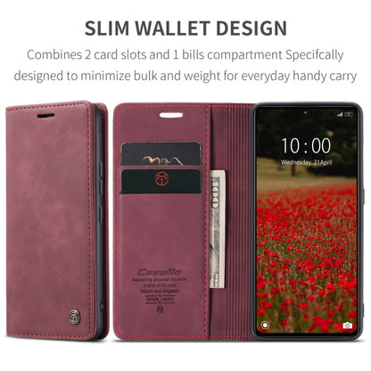 For Xiaomi Redmi Note 13 Pro 5G CaseMe 013 Multifunctional Horizontal Flip Leather Phone Case(Wine Red)