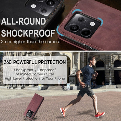For Xiaomi Redmi Note 13 Pro 5G CaseMe 013 Multifunctional Horizontal Flip Leather Phone Case(Wine Red)