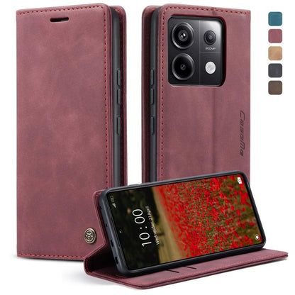 For Xiaomi Redmi Note 13 Pro 5G CaseMe 013 Multifunctional Horizontal Flip Leather Phone Case(Wine Red)