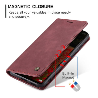 For Xiaomi Redmi Note 13 Pro 5G CaseMe 013 Multifunctional Horizontal Flip Leather Phone Case(Wine Red)