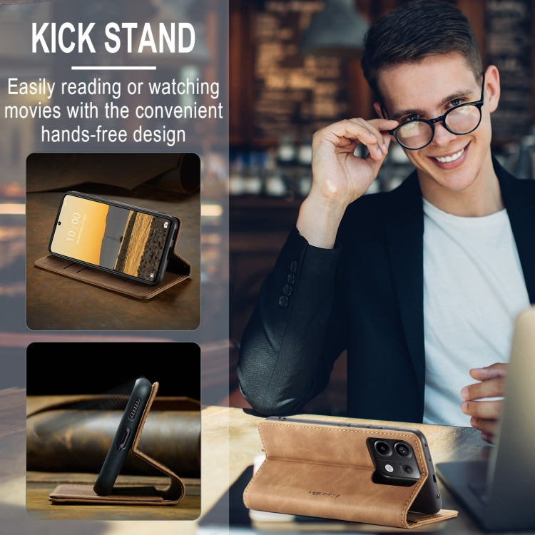 For Xiaomi Redmi Note 13 Pro 5G CaseMe 013 Multifunctional Horizontal Flip Leather Phone Case(Brown)