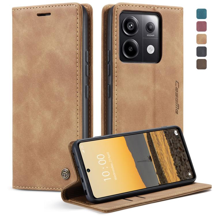 For Xiaomi Redmi Note 13 Pro 5G CaseMe 013 Multifunctional Horizontal Flip Leather Phone Case(Brown)