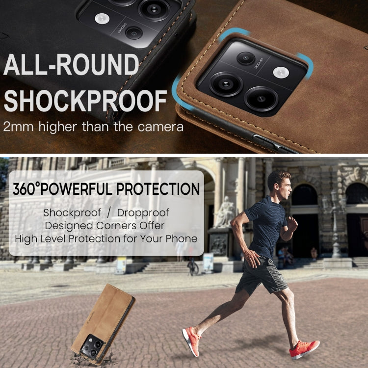 For Xiaomi Redmi Note 13 Pro 5G CaseMe 013 Multifunctional Horizontal Flip Leather Phone Case(Brown)
