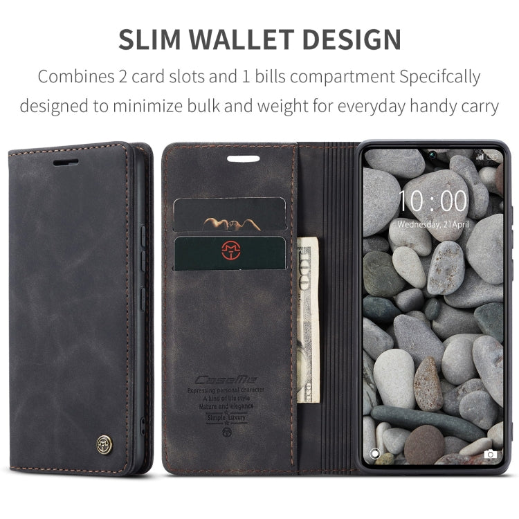 Pour Xiaomi Redmi Note 13 Pro 5G Coque de téléphone en cuir à rabat horizontal multifonctionnel CaseMe 013 (Noir)