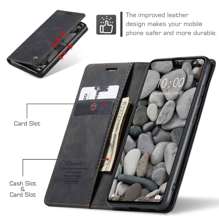 Pour Xiaomi Redmi Note 13 Pro 5G Coque de téléphone en cuir à rabat horizontal multifonctionnel CaseMe 013 (Noir)