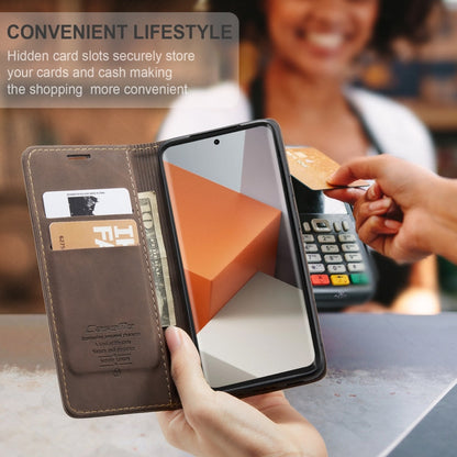 For Xiaomi Redmi Note 13 Pro+ CaseMe 013 Multifunctional Horizontal Flip Leather Phone Case(Coffee)