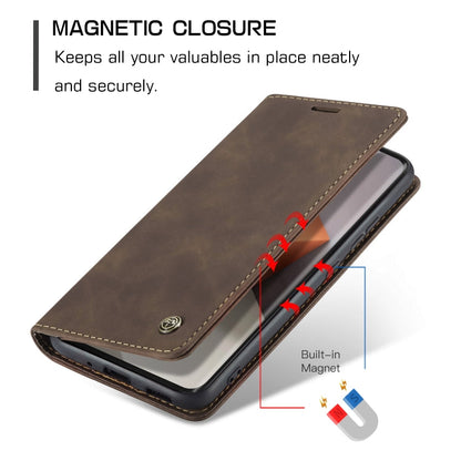 For Xiaomi Redmi Note 13 Pro+ CaseMe 013 Multifunctional Horizontal Flip Leather Phone Case(Coffee)