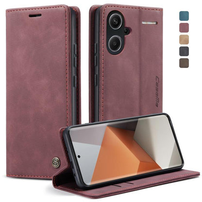 For Xiaomi Redmi Note 13 Pro+ CaseMe 013 Multifunctional Horizontal Flip Leather Phone Case(Wine Red)