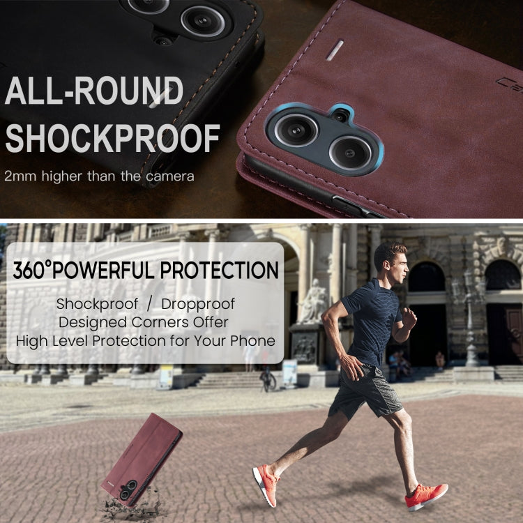 For Xiaomi Redmi Note 13 Pro+ CaseMe 013 Multifunctional Horizontal Flip Leather Phone Case(Wine Red)