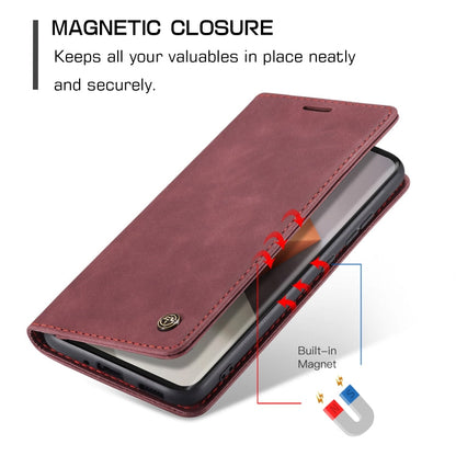 For Xiaomi Redmi Note 13 Pro+ CaseMe 013 Multifunctional Horizontal Flip Leather Phone Case(Wine Red)