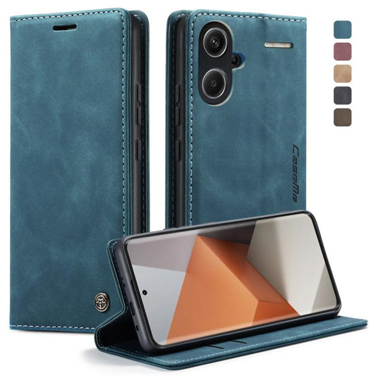 Pour Xiaomi Redmi Note 13 Pro+ Étui de téléphone en cuir à rabat horizontal multifonctionnel CaseMe 013 (Bleu)