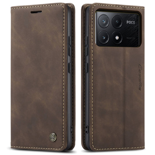 For Xiaomi Poco X6 Pro CaseMe 013 Multifunctional Horizontal Flip Leather Phone Case(Coffee)