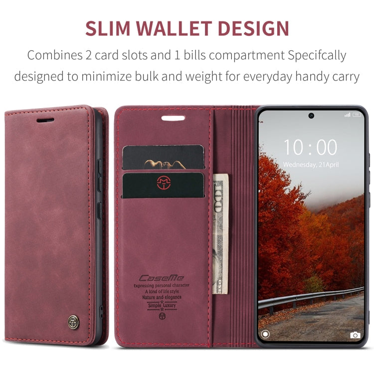 For Xiaomi Poco X6 Pro CaseMe 013 Multifunctional Horizontal Flip Leather Phone Case(Wine Red)