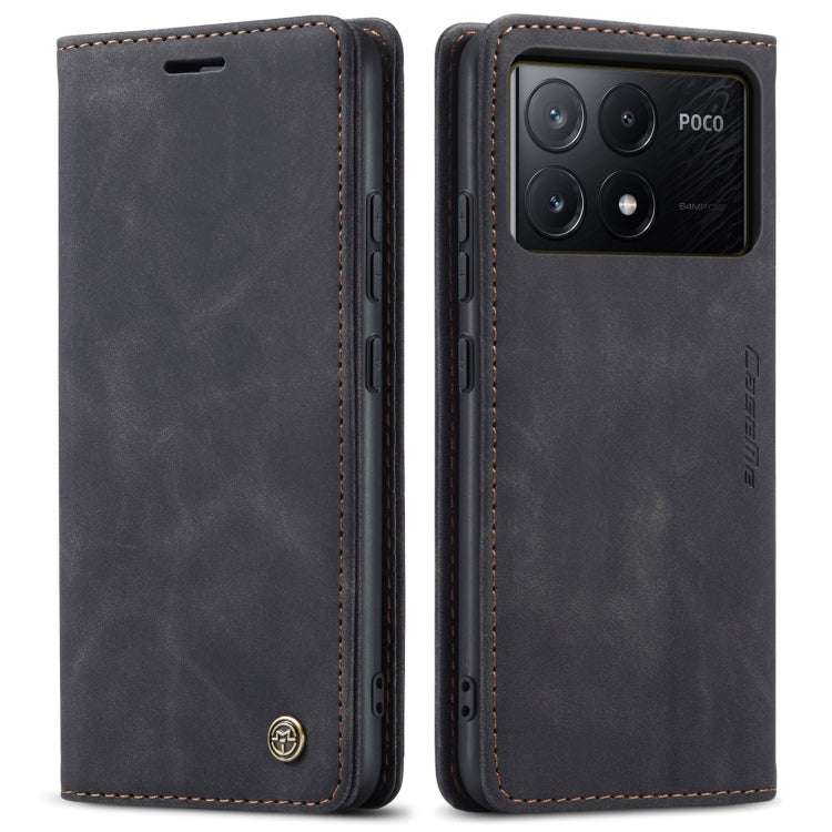 For Xiaomi Poco X6 Pro CaseMe 013 Multifunctional Horizontal Flip Leather Phone Case(Black)