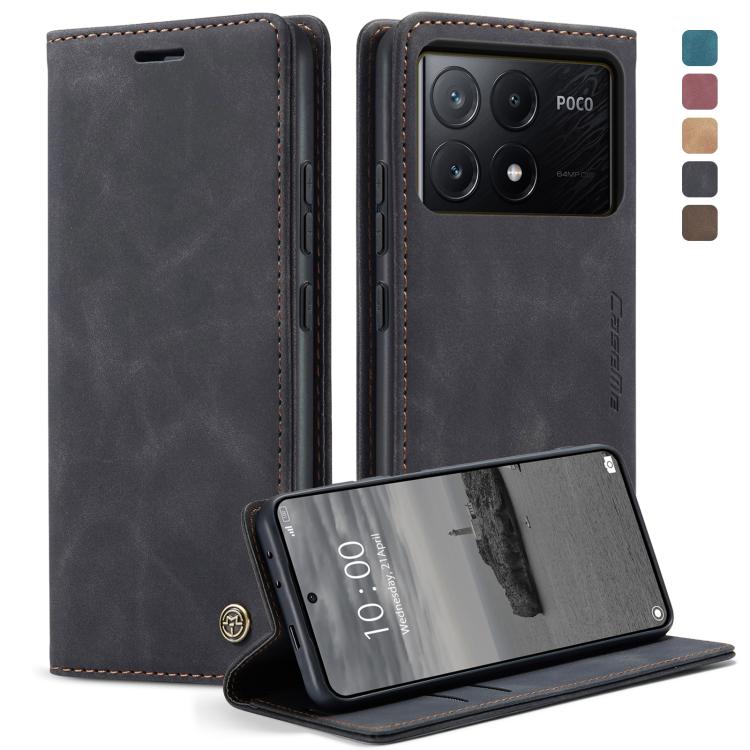 For Xiaomi Poco X6 Pro CaseMe 013 Multifunctional Horizontal Flip Leather Phone Case(Black)