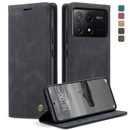 For Xiaomi Poco X6 Pro CaseMe 013 Multifunctional Horizontal Flip Leather Phone Case(Black)