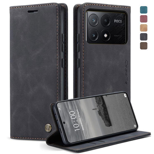 For Xiaomi Poco X6 Pro CaseMe 013 Multifunctional Horizontal Flip Leather Phone Case(Black)