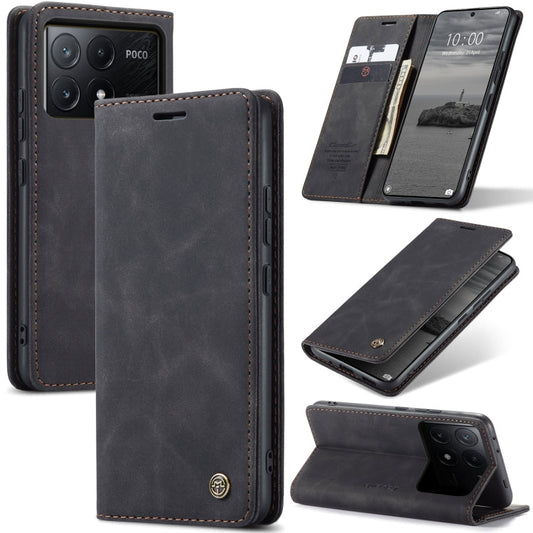 Pour Xiaomi Redmi K70E 5G Coque multifonctionnelle en cuir à rabat horizontal CaseMe 013 (noir)