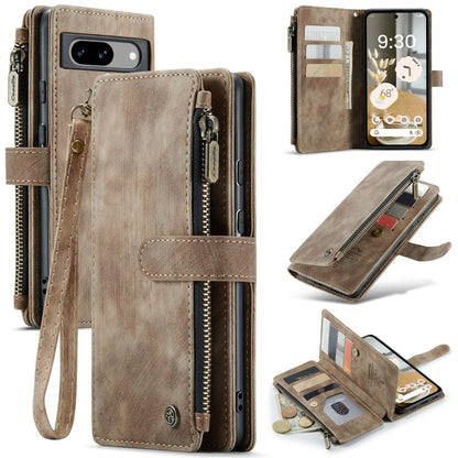 Pour Google Pixel 8a étui de téléphone en cuir multifonctionnel CaseMe C30 (marron)