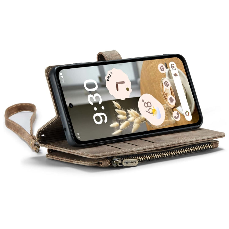 Pour Google Pixel 8a étui de téléphone en cuir multifonctionnel CaseMe C30 (marron)