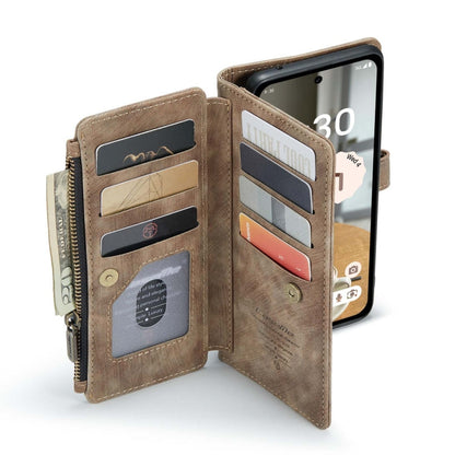 Pour Google Pixel 8a étui de téléphone en cuir multifonctionnel CaseMe C30 (marron)