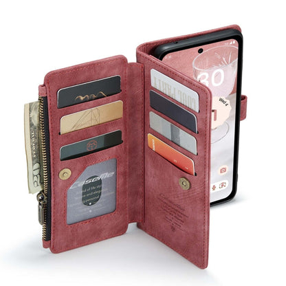 Pour Google Pixel 8a Étui portefeuille multifonctionnel en cuir CaseMe C30 (rouge)