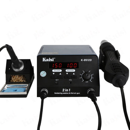 Kaisi 8512D 2 in 1 Smart Digital Display Hot Air Gun Soldering Iron Rework Station, Plug:US